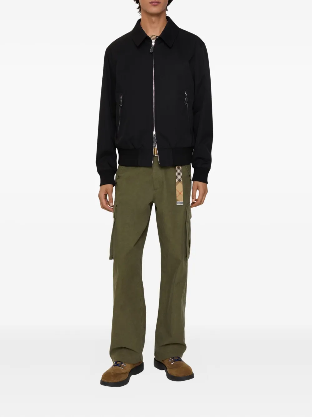 Burberry welt-pocket bomber jacket Zwart