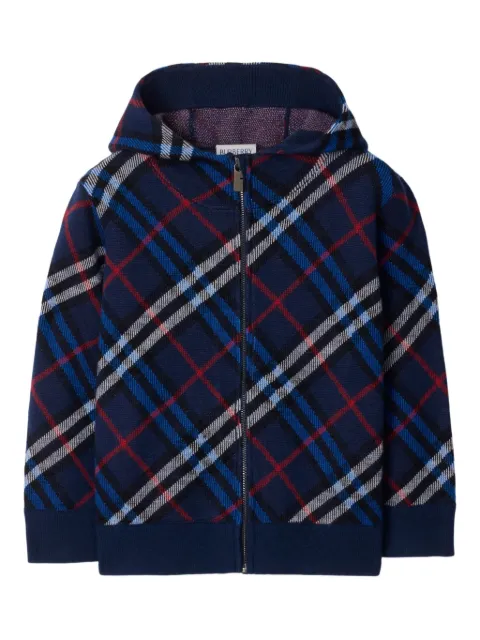 Burberry Kids check wool zip hoodie
