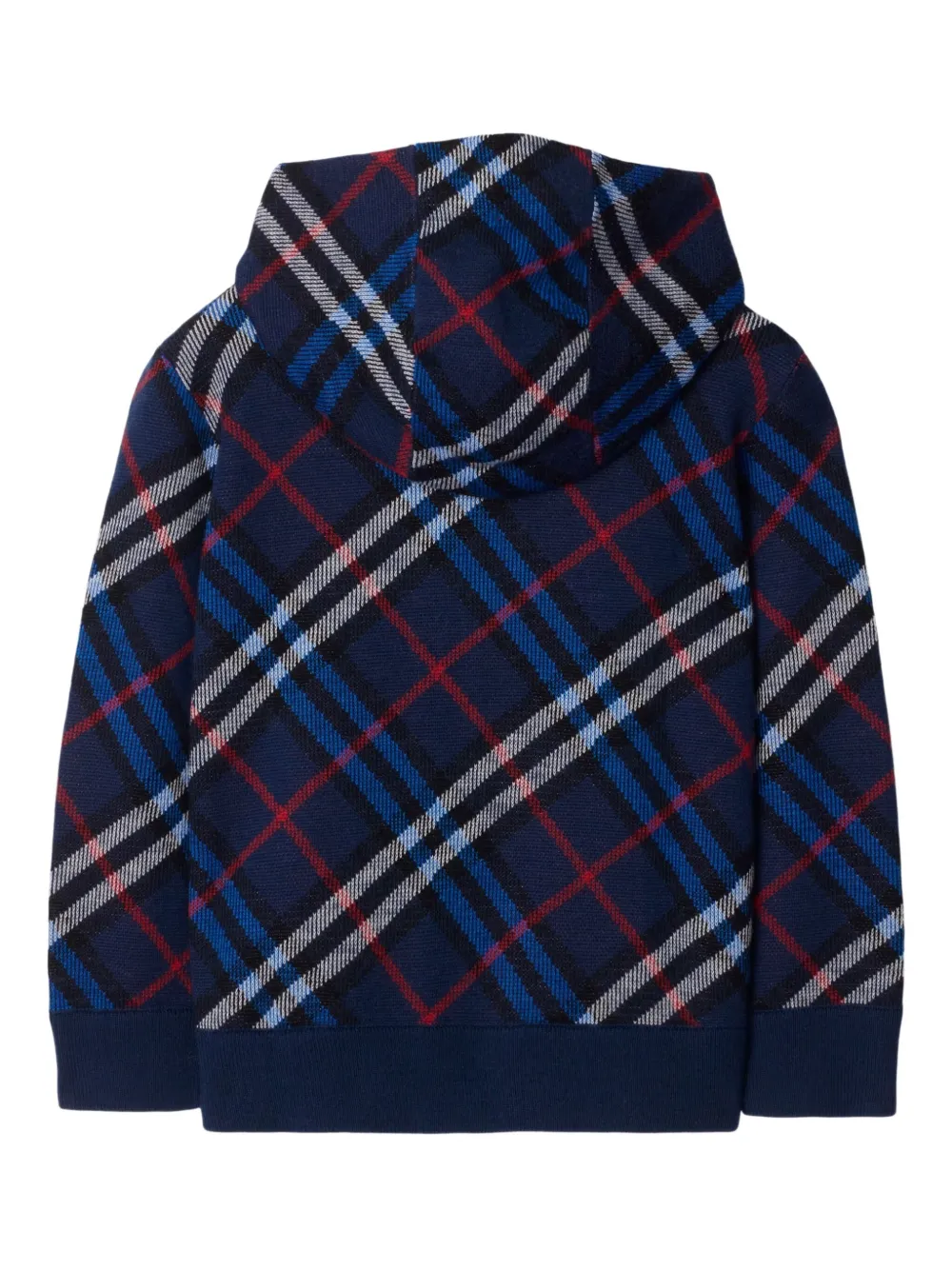 Burberry Kids check wool zip hoodie Blauw