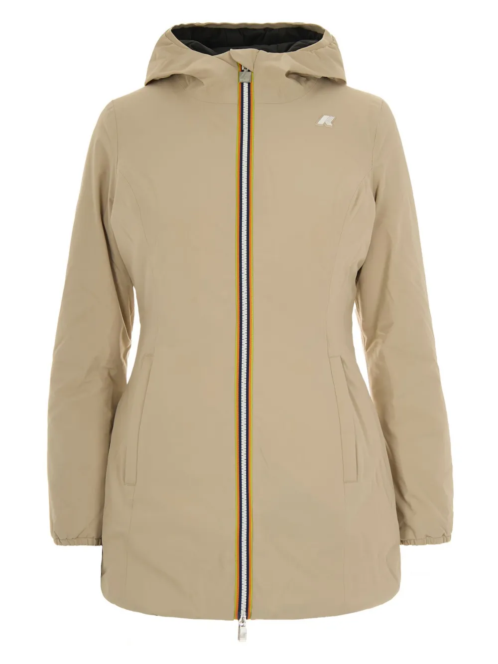 K-Way Denise Eco-stretch hooded zip-front jacket | Neutrals | Image 1