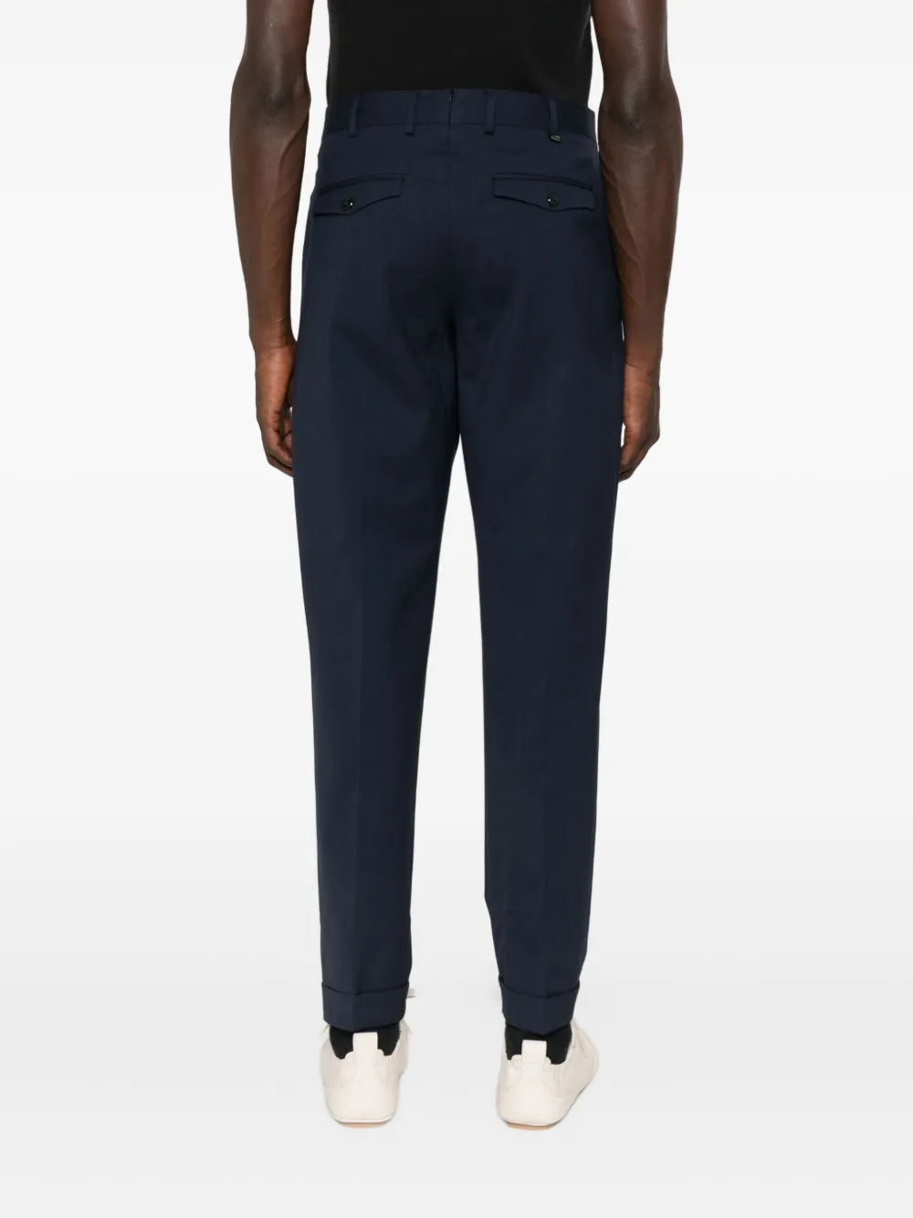 Pt Torino Pleated-cuffed Trousers In Blue