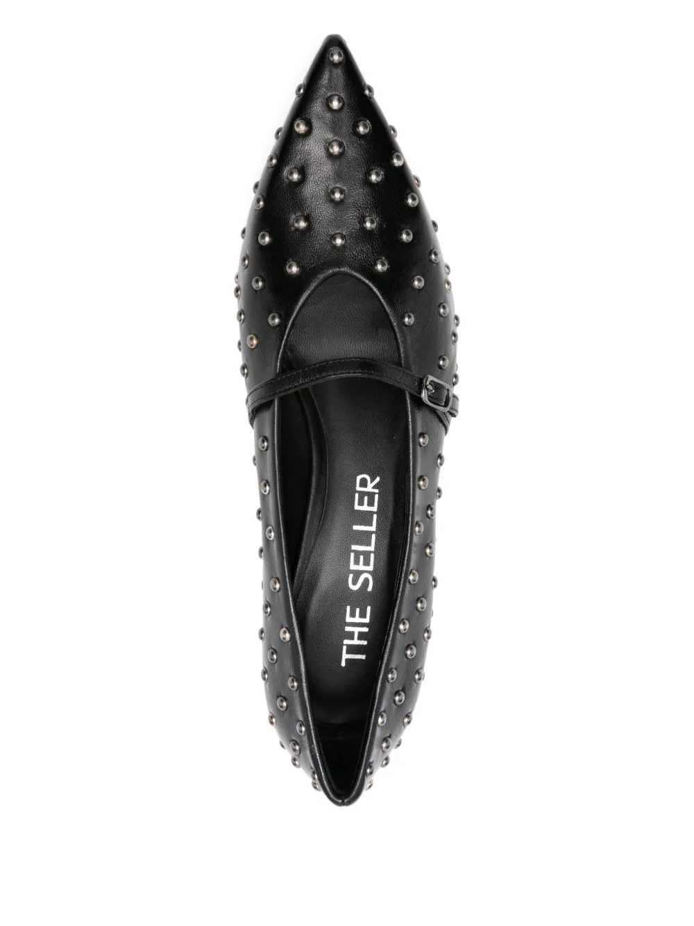 The Seller 50mm Pointed-toe Studded Pumps In Black
