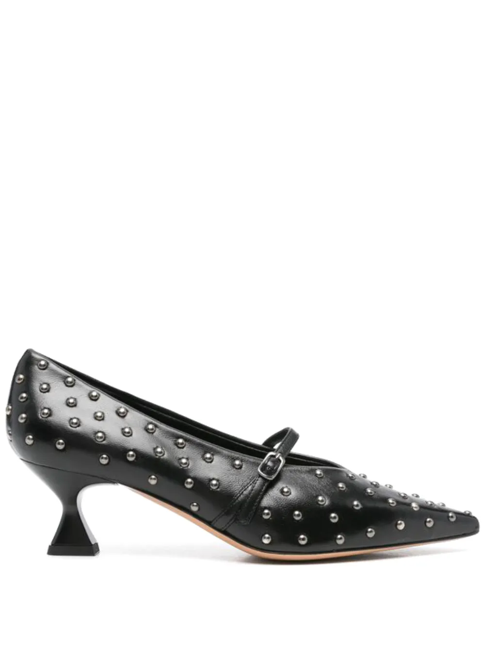 The Seller 50 mm pumps met puntige neus en studs Zwart