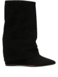 The Seller 90mm slouchy wedge boots - Black