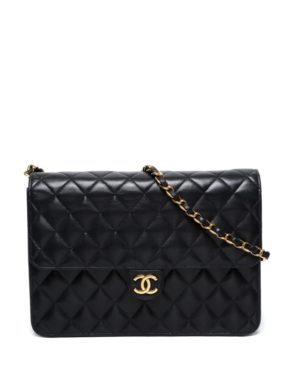 CHANEL Pre-Owned 2000-2002 マトラッセ レザー ショルダーバッグ - ブラック CHANEL Pre-Owned 2000-2002 マトラッセ レザー ショルダーバッグ - ブラック