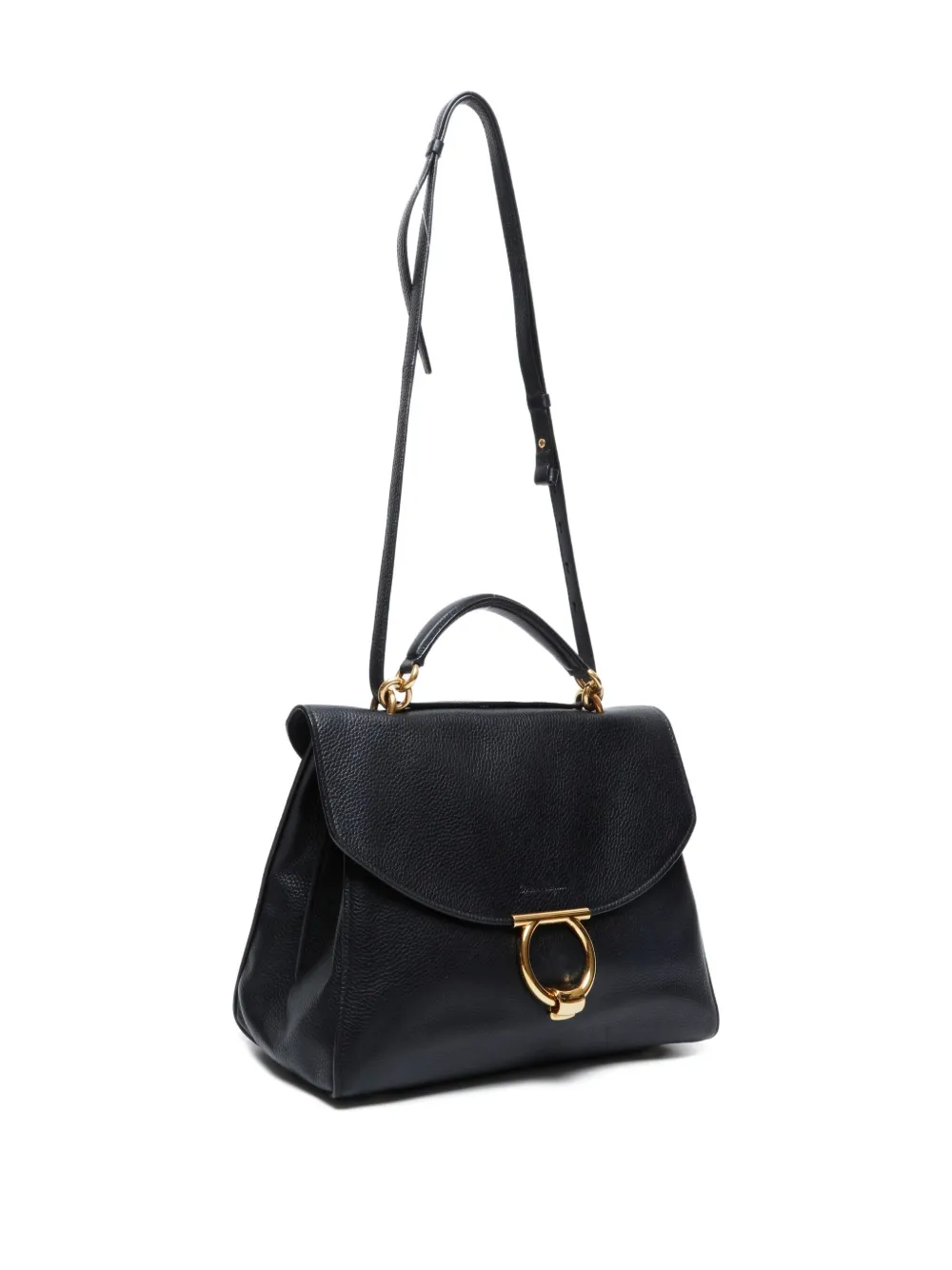 Pre-owned Ferragamo 2000s Ganchini Shoulder Bag In Black