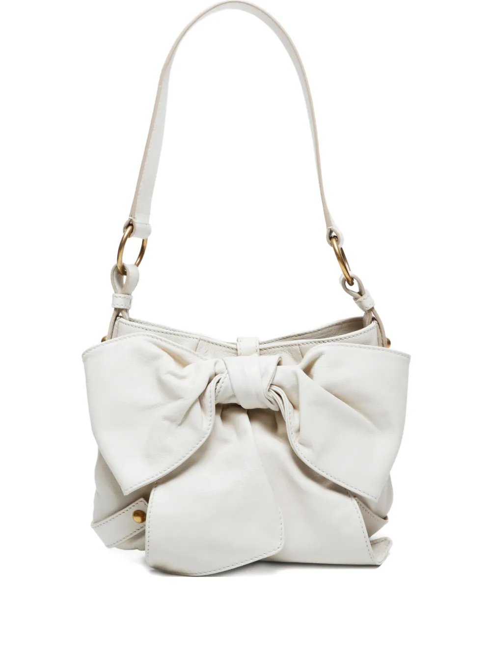 Saint Laurent Pre-Owned 1990-2000 bow-detail leather shoulder bag | White | Image 1