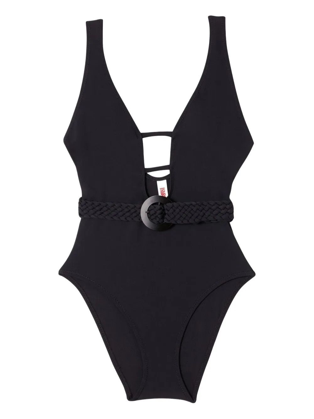 Solid & Striped The Beatrice belted keyhole swimsuit | Black | Image 1