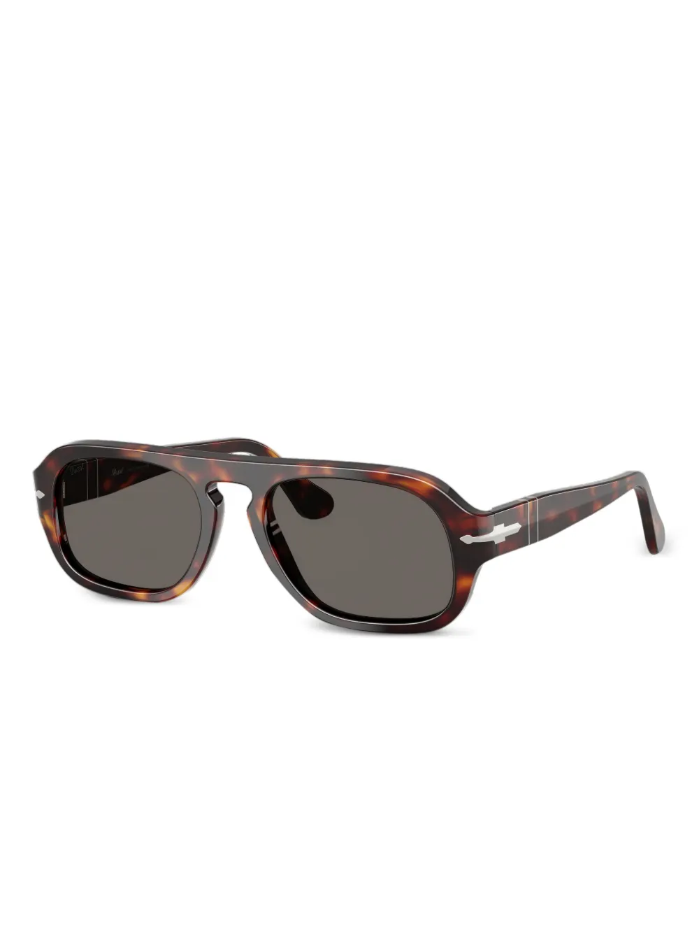 Persol Zonnebril met piloten montuur en schildpadschild-design - Bruin