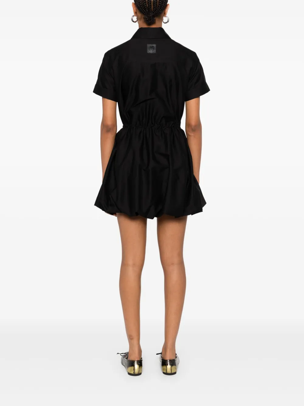 Loewe Cotton Blend Short Dress In Black