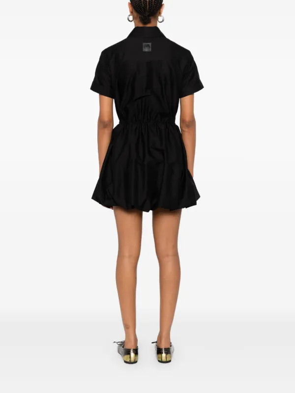 black and beige maxi dress Off-Shoulder Balloon Sleeve Velvet Mini Dress