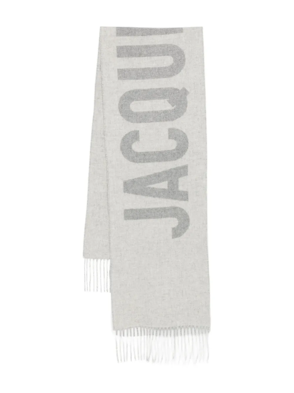 Jacquemus logo-jacquard fringe-edges scarf Grijs