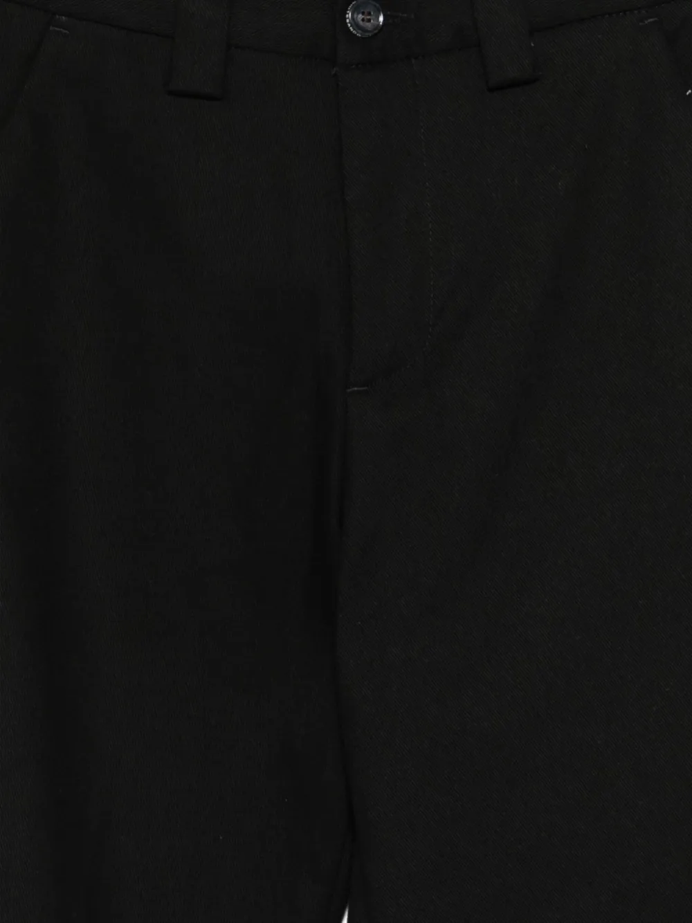 White Sand Cuffed Button-closure Trousers In Black