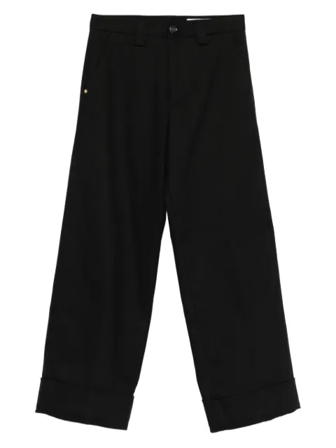 White Sand cuffed button-closure trousers