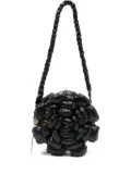 la milanesa rose-shaped braided-strap shoulder bag - Black