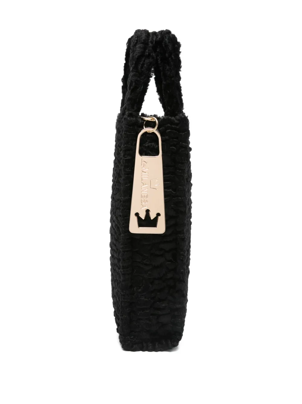 La Milanesa Faux-fur Double-handle Tote Bag In Black