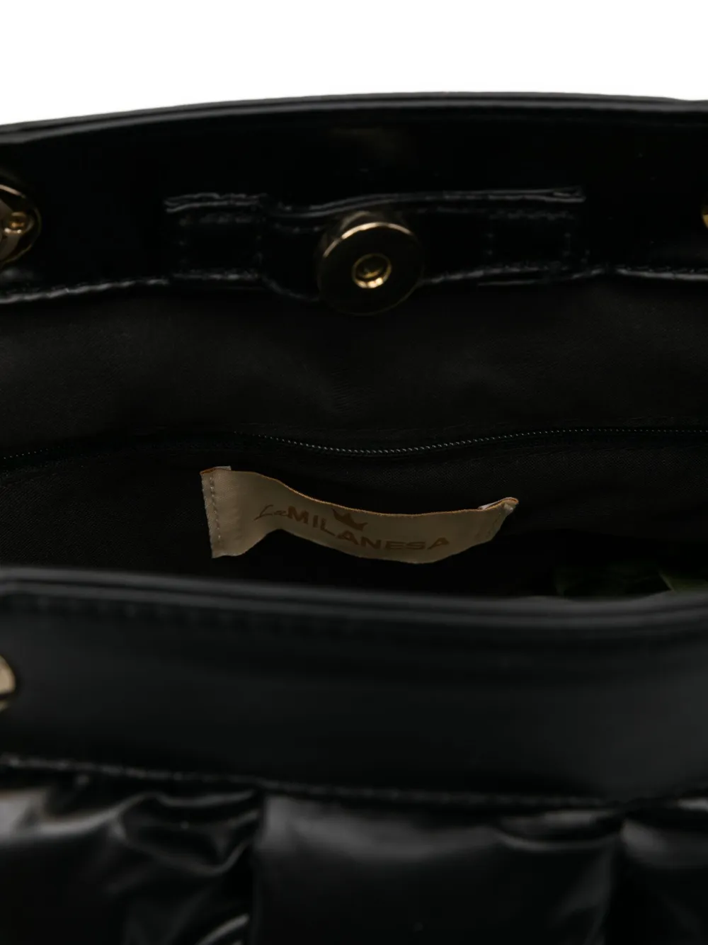 La Milanesa Quilted Bamboo-handle Tote Bag In Black