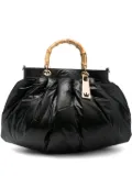 la milanesa quilted bamboo-handle tote bag - Black