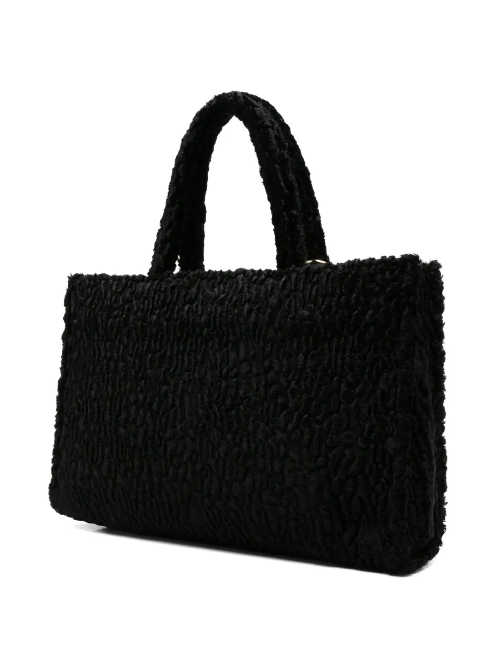 la milanesa textured-effect tote bag Zwart