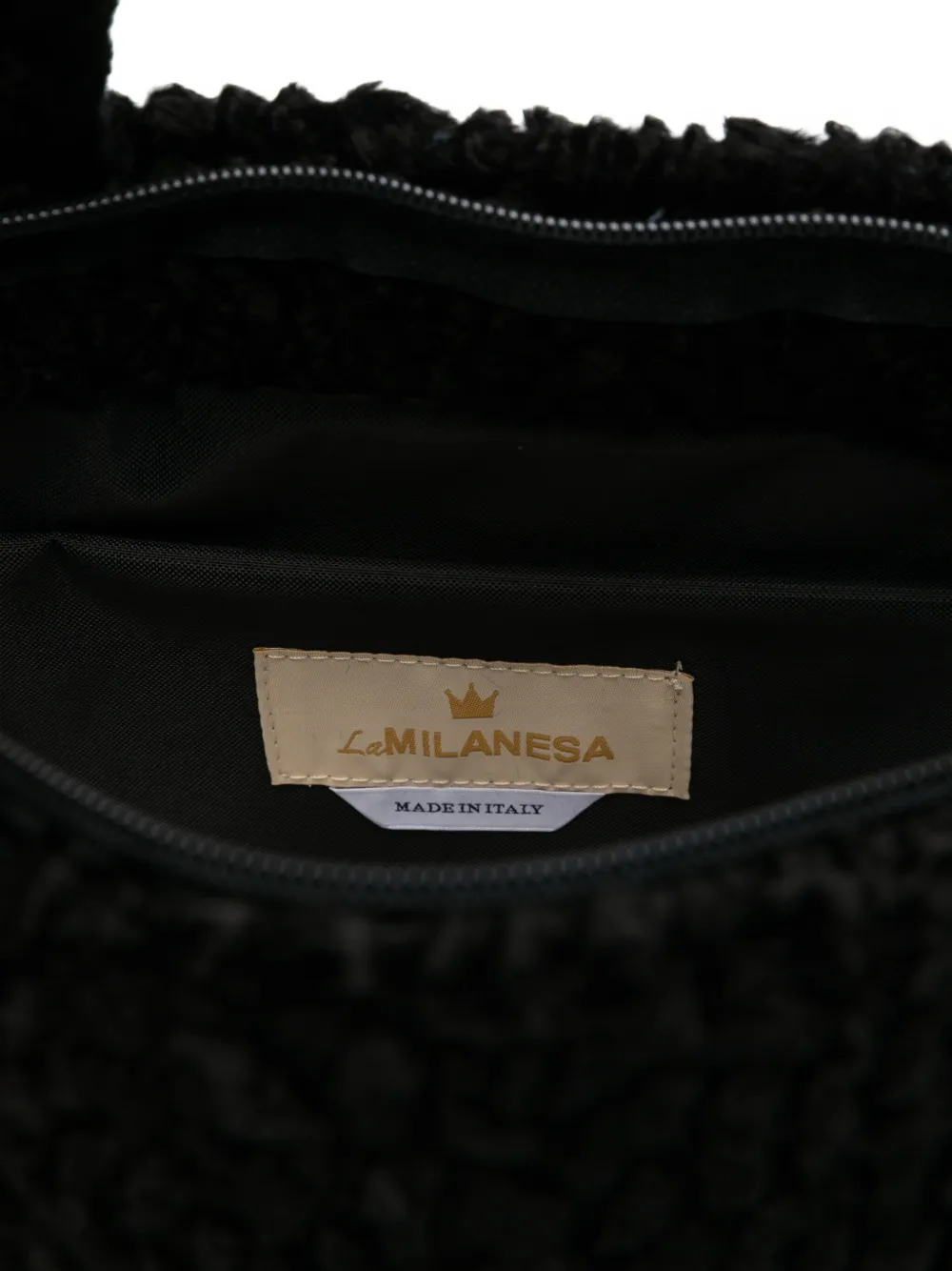 la milanesa textured-effect tote bag Zwart