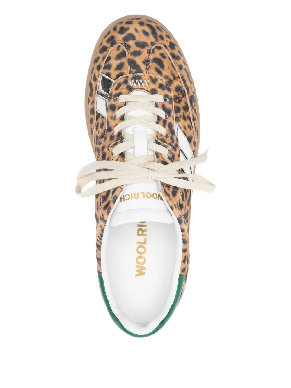 Woolrich Leopard-print Stripe Trainers In Brown