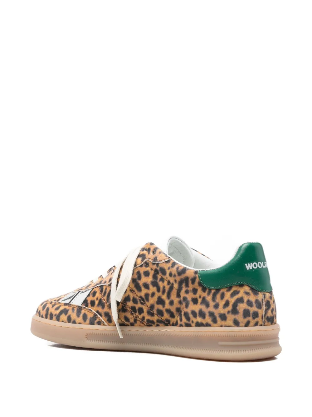 Woolrich Leopard-print Stripe Trainers In Brown