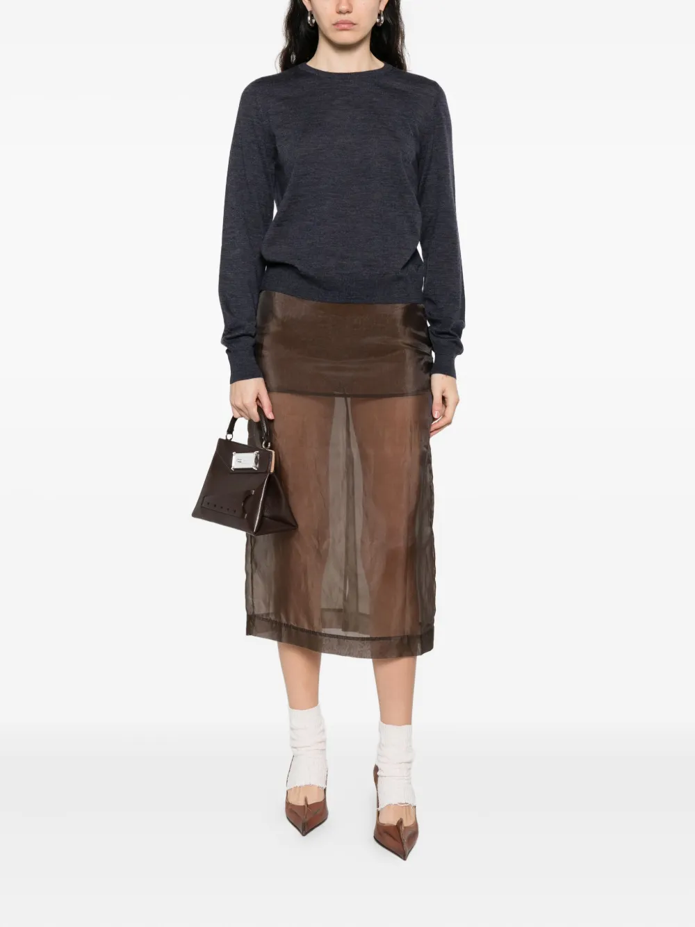 Maison Margiela round-neck wool sweater Blauw