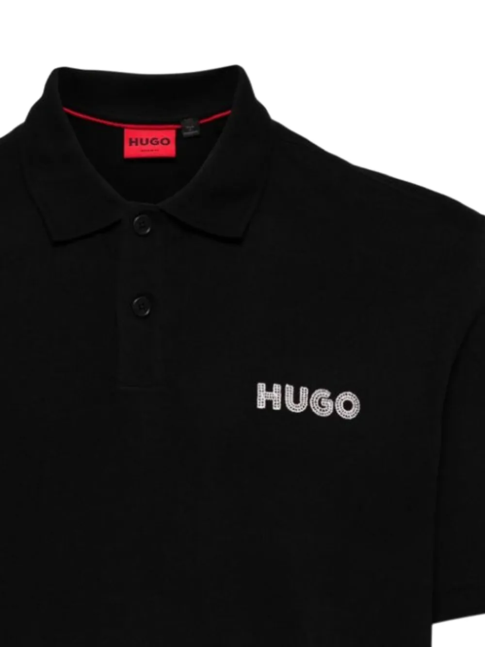 BOSS logo-embroidered polo shirt - Zwart