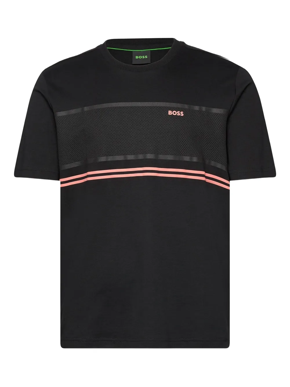 mesh-panel striped T-shirt
