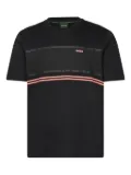 BOSS mesh-panel striped T-shirt - Black