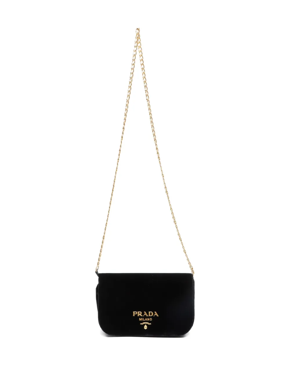 Pre-owned Prada 2000-2020s Velvet-finish Crossbody Bag In Black