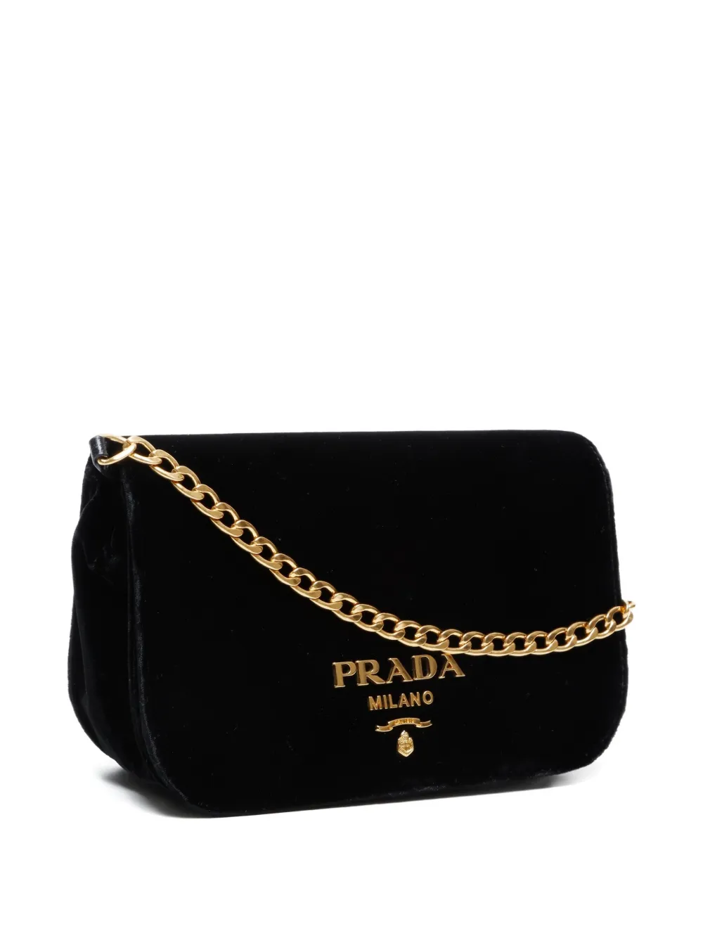 Pre-owned Prada 2000-2020s Velvet-finish Crossbody Bag In Black