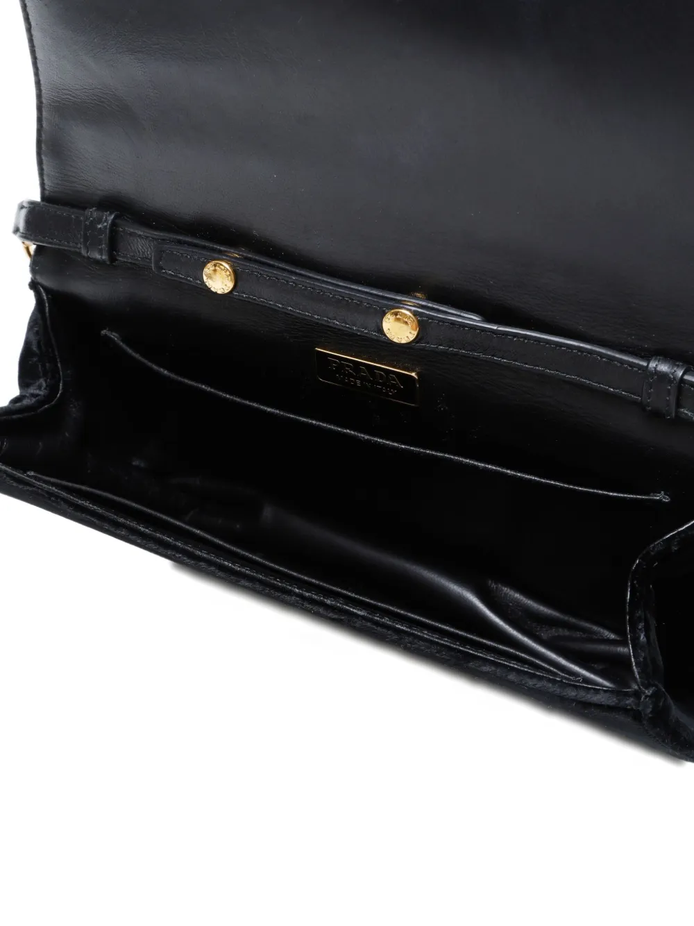 Pre-owned Prada 2000-2020s Velvet-finish Crossbody Bag In Black