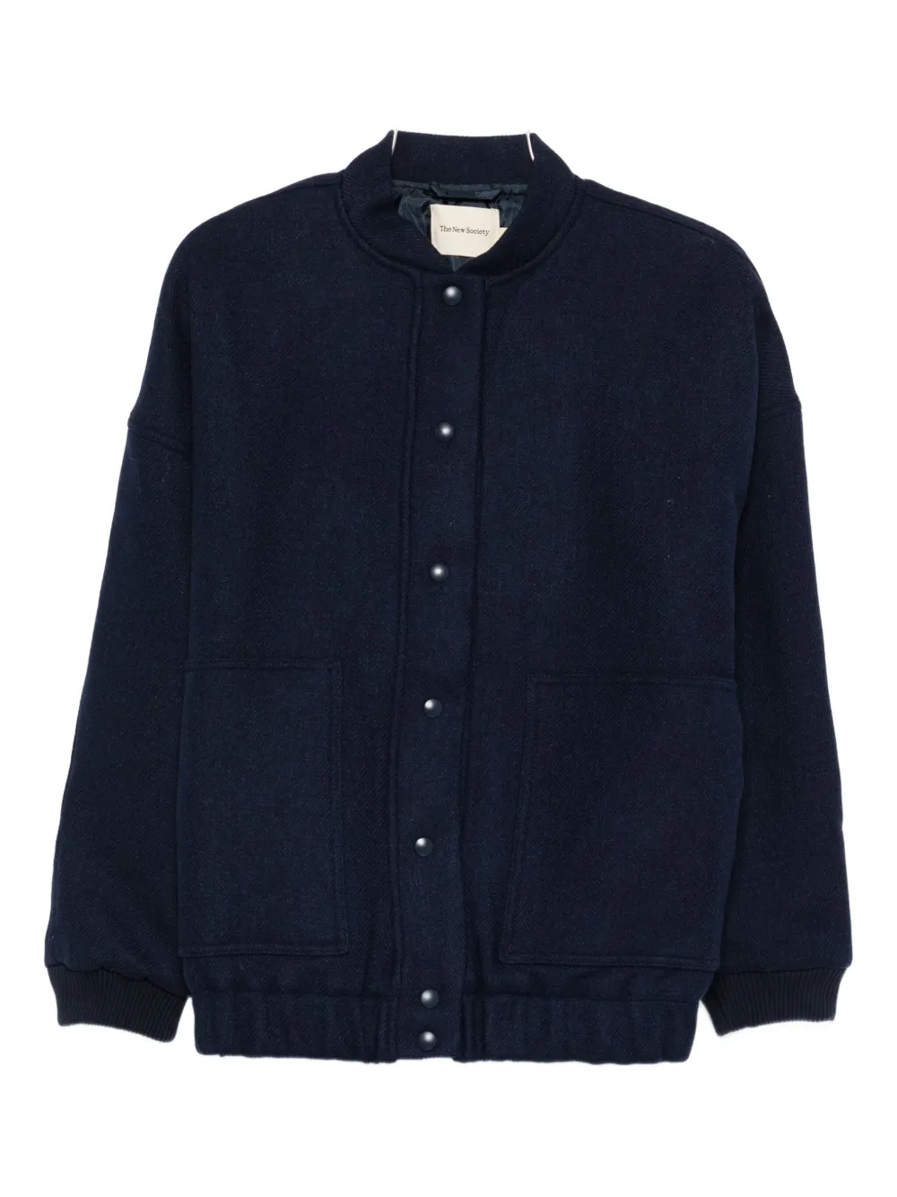 The New Society Pocket-detail Bomber Jacket In Blue