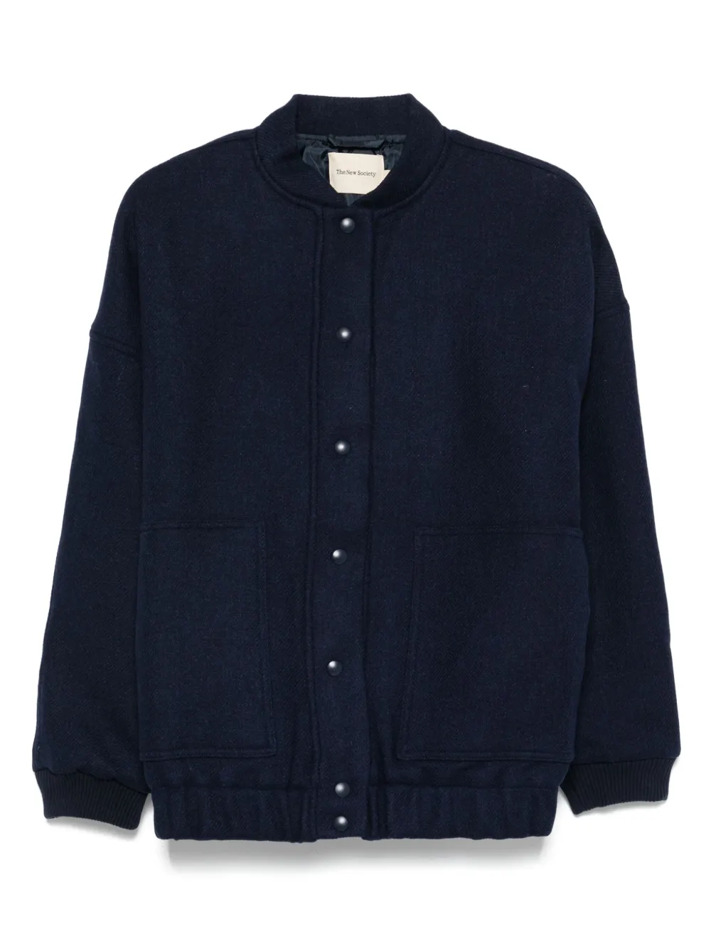 THE NEW SOCIETY Bomberjack met zakdetail Blauw