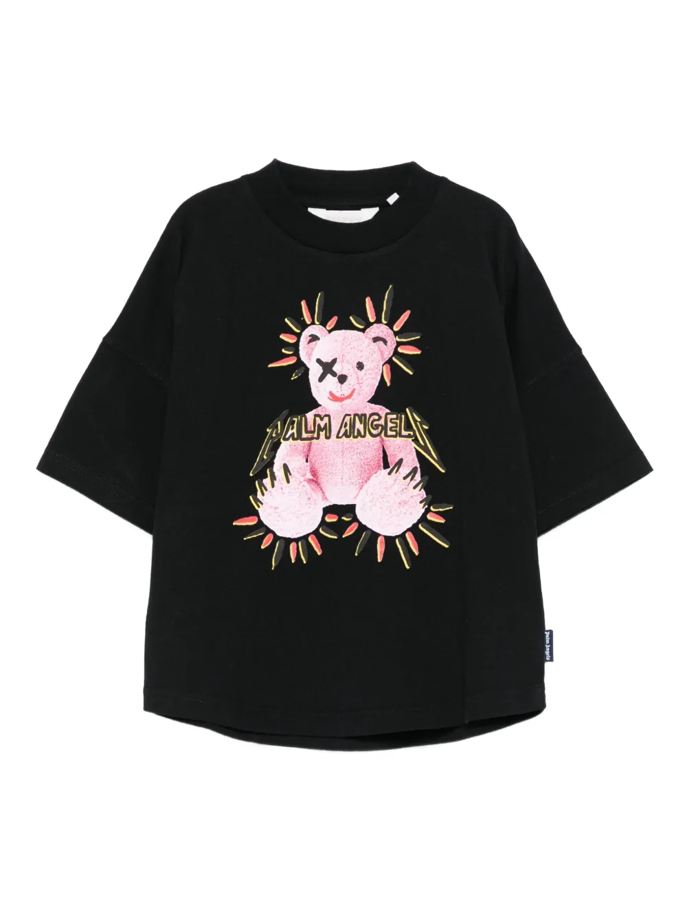 Palm Angels Kids bear-print cotton T-shirt Zwart