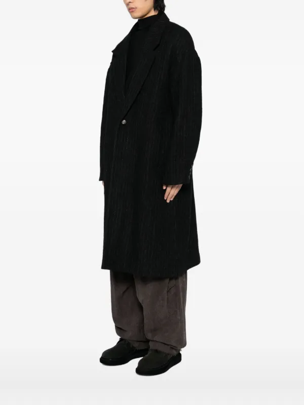 DEVOA ウールコート Devoa ピンストライプ ウールコート | ブラック | FARFETCH JP