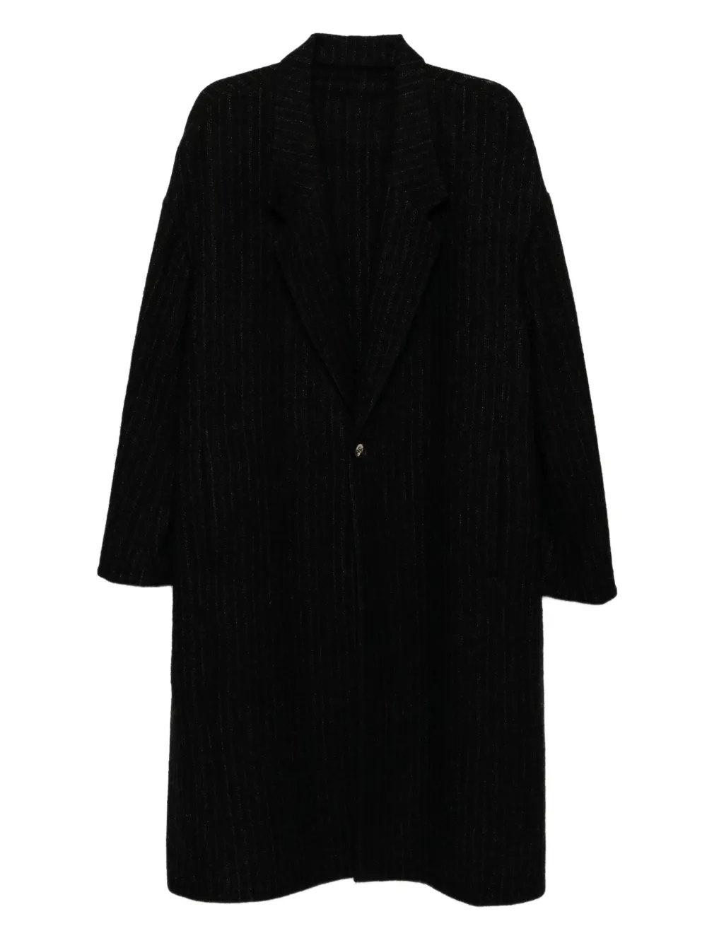 Devoa pinstripe wool coat | Black | Image 1