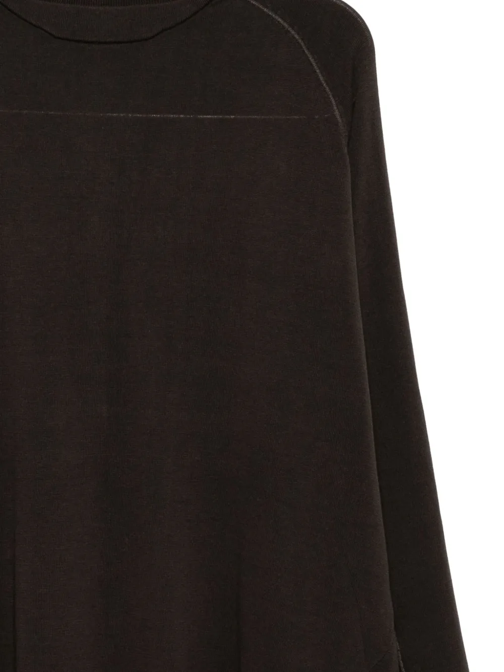 Devoa Panelled Cotton Jumper In Brown