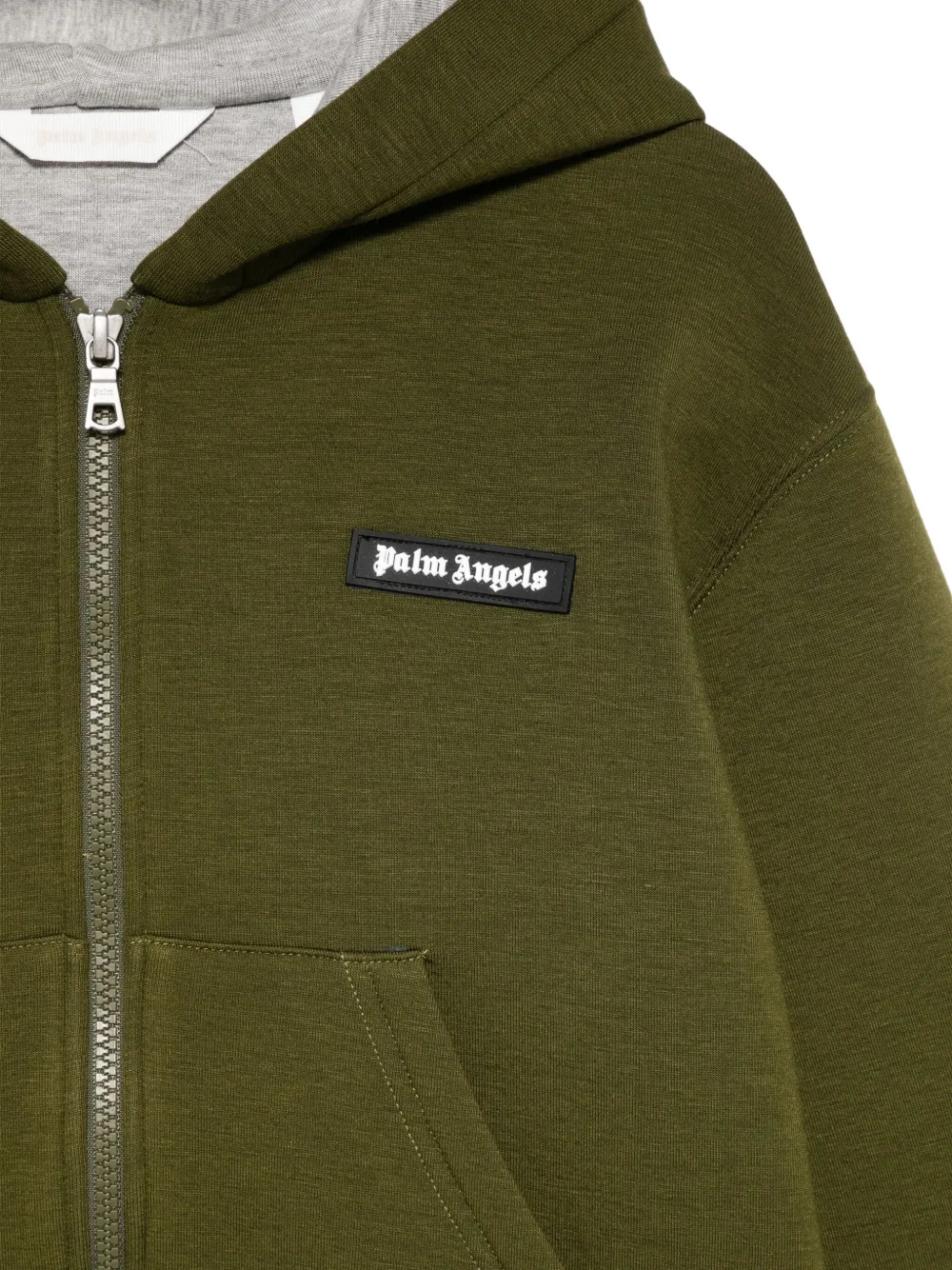 Palm Angels Kids Hoodie met rits en logodetails Groen
