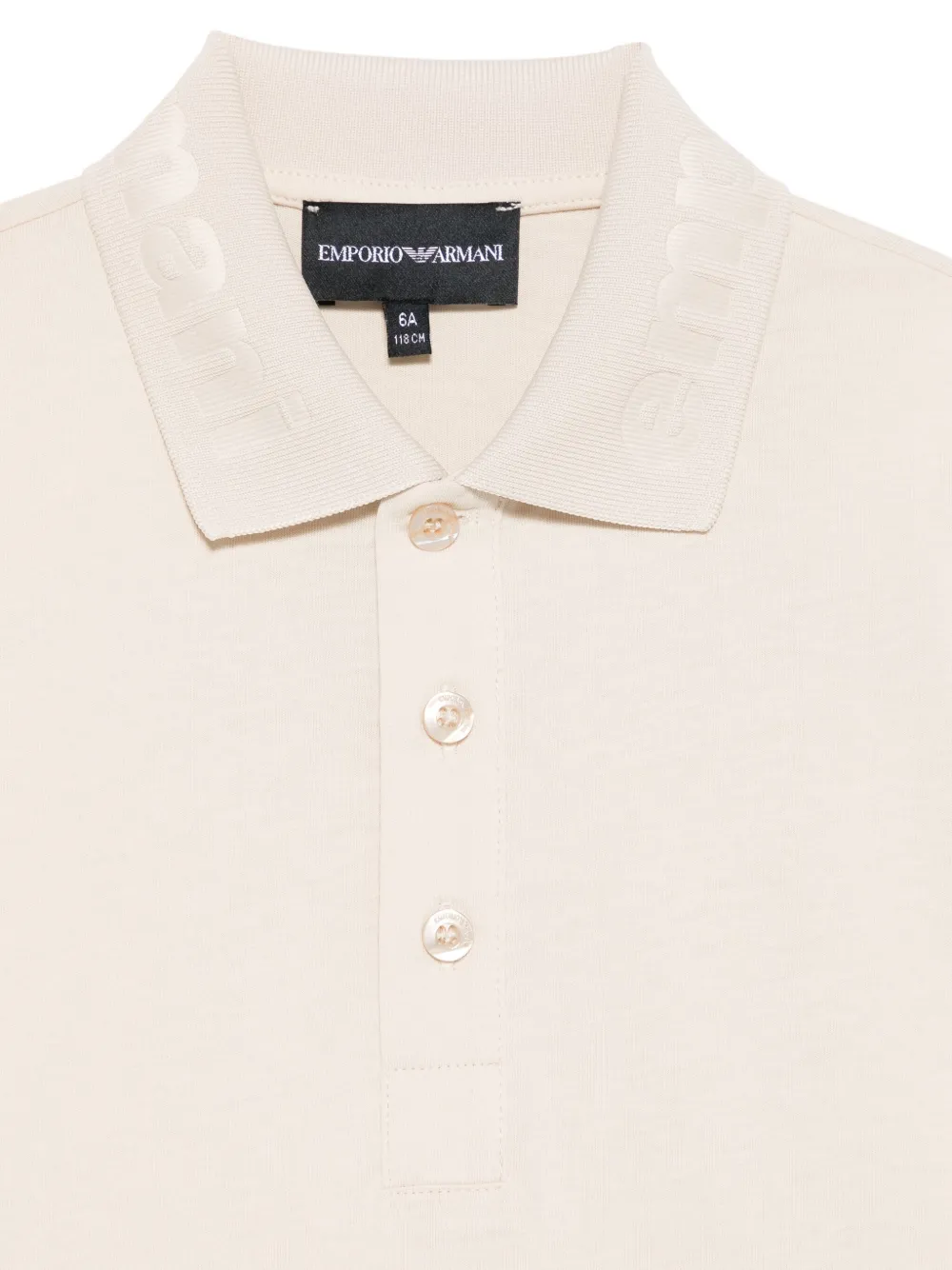 Emporio Armani Kids logo-detail polo shirt Beige