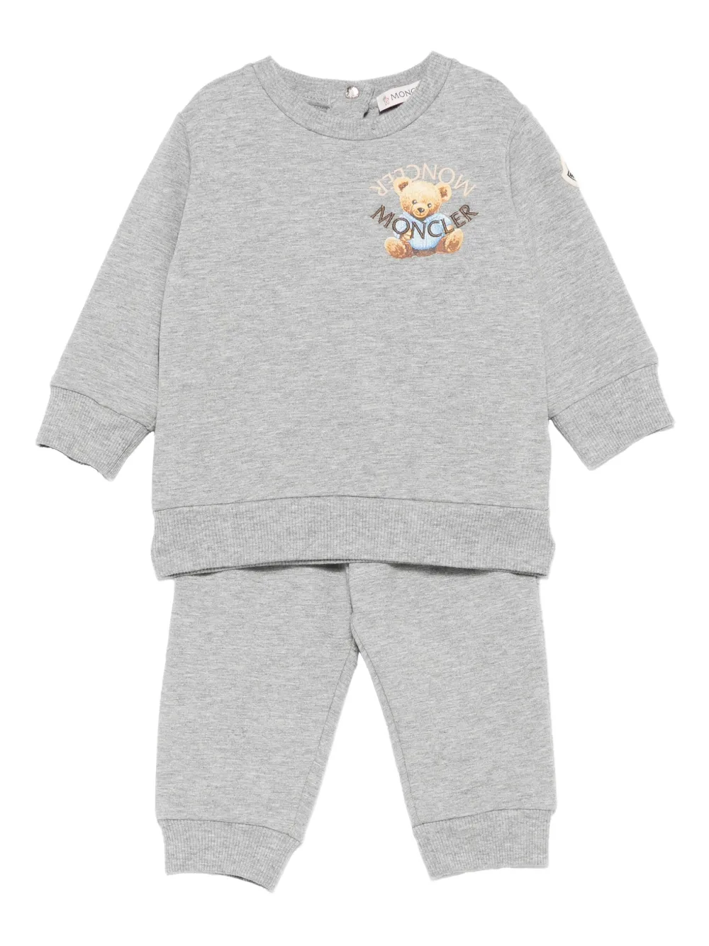 Moncler Enfant Trainingspak met geborduurde beer Grijs