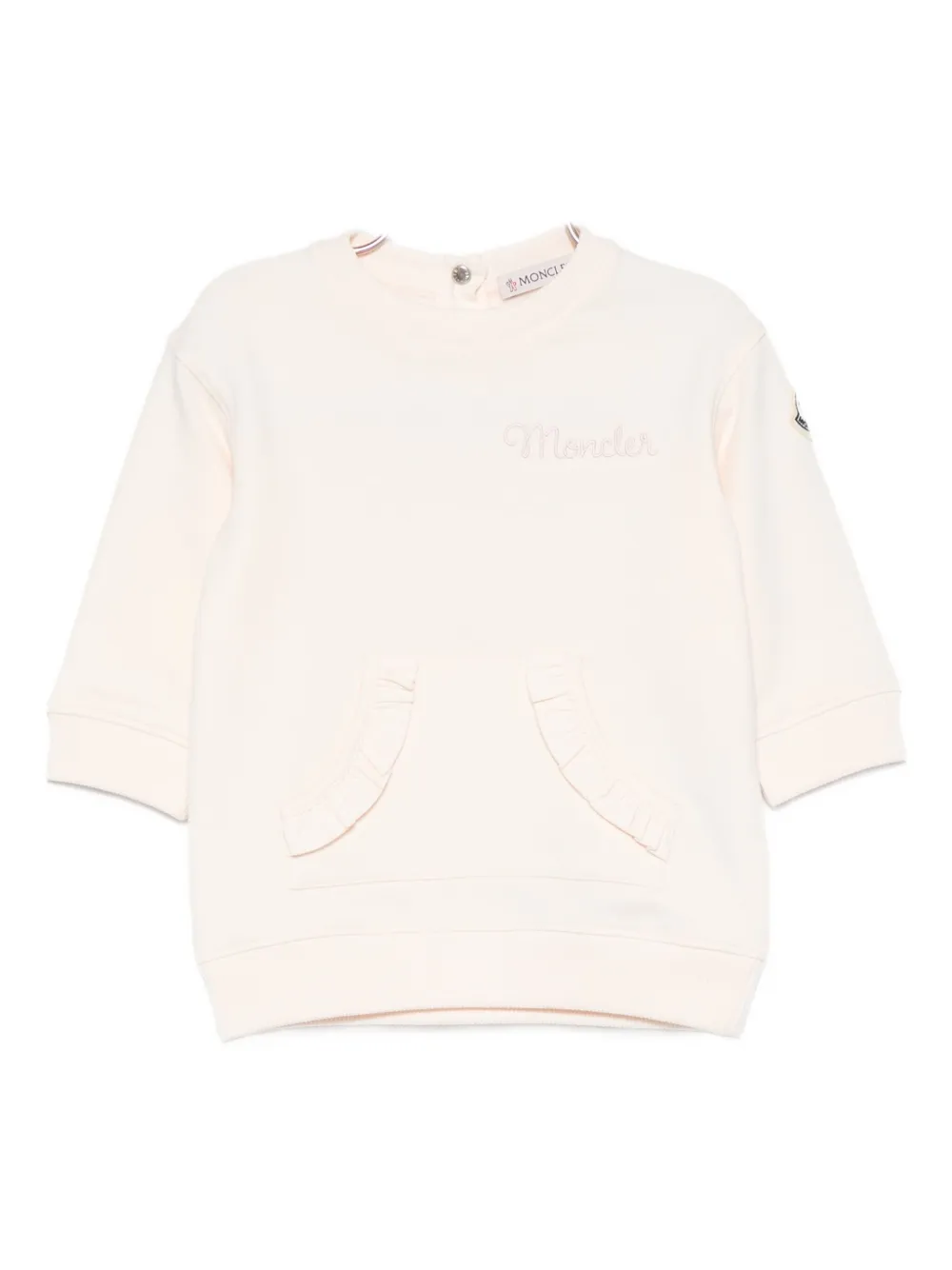Moncler Enfant logo-patch ruffled sweatshirt Roze