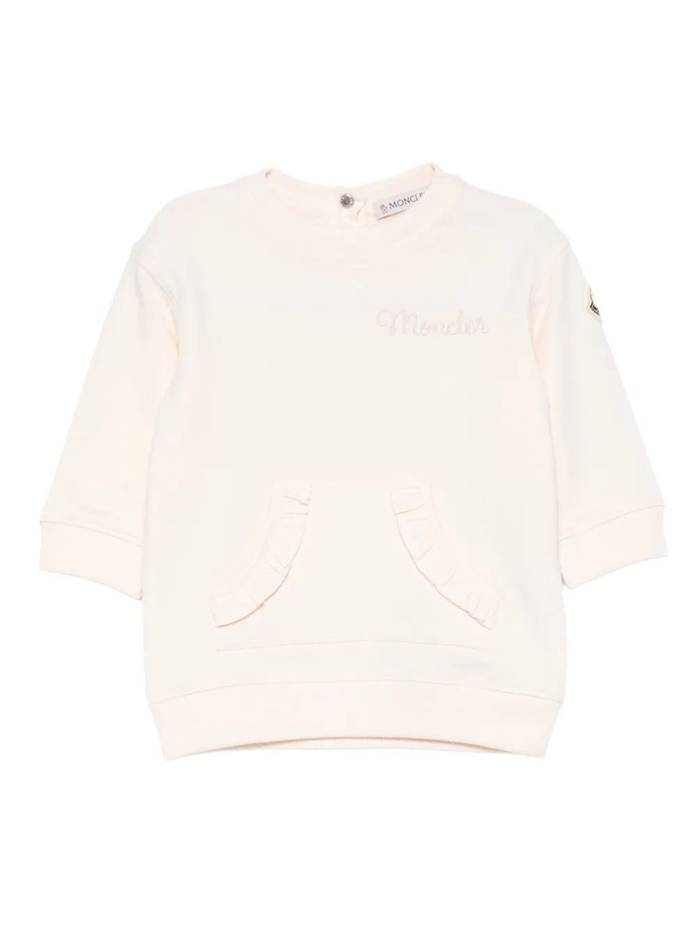 Moncler Enfant logo-patch ruffled sweatshirt Roze