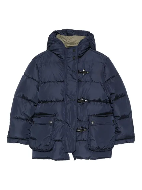 Fay Kids hooded toggle-fastening puffer jacket