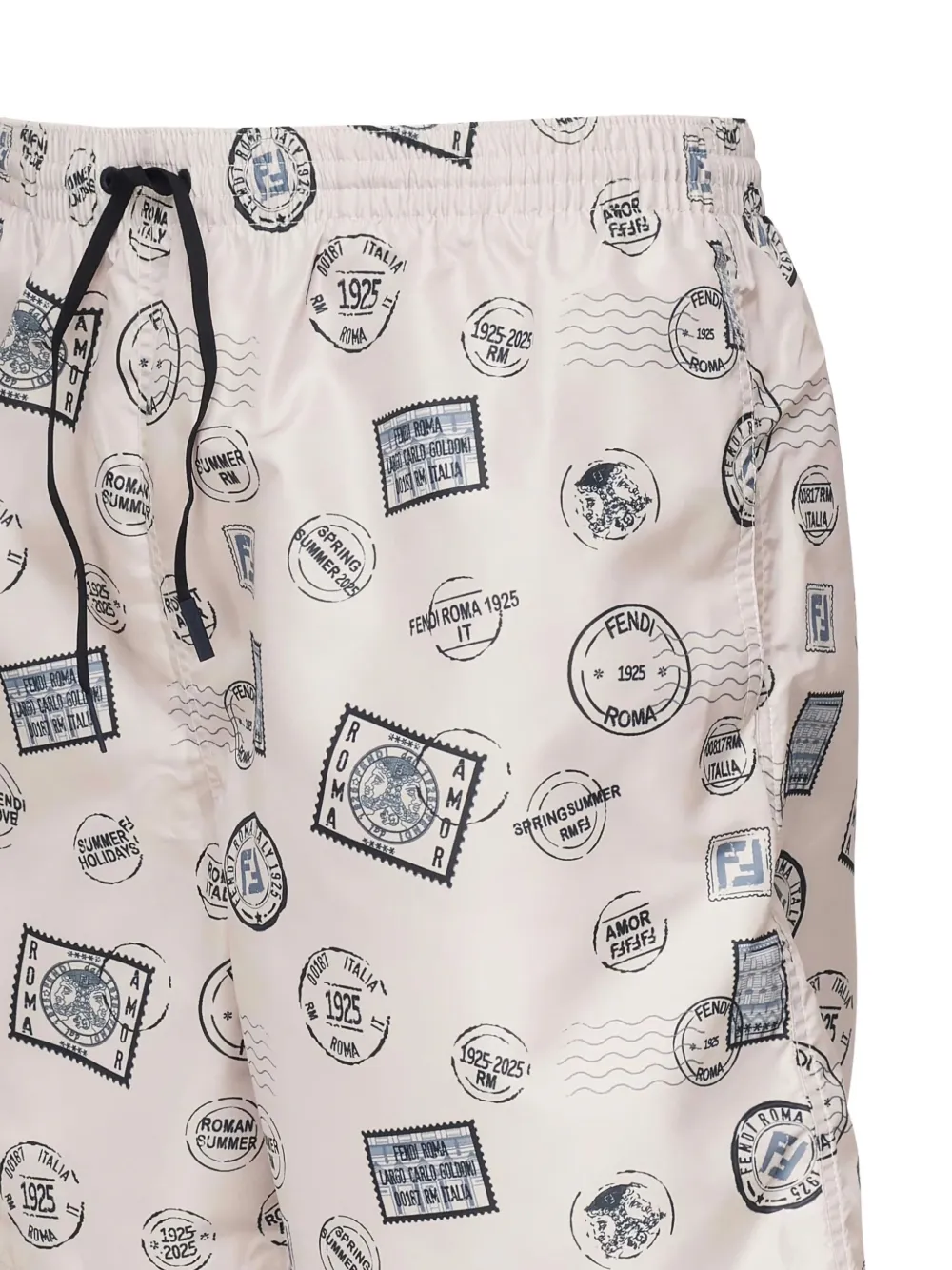 FENDI postage-stamp print swim shorts Wit