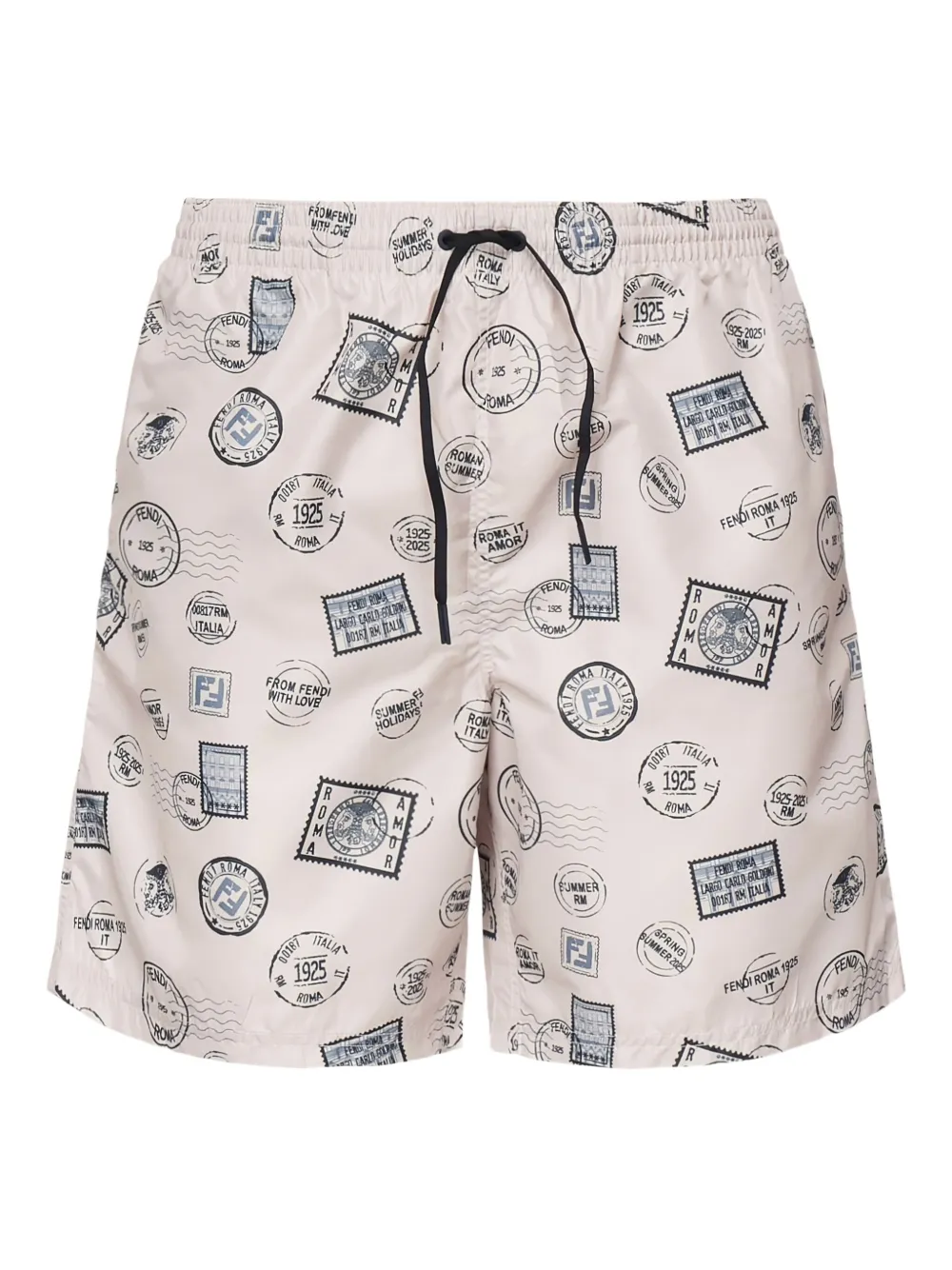 FENDI postage-stamp print swim shorts Wit