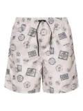 FENDI postage-stamp print swim shorts - White