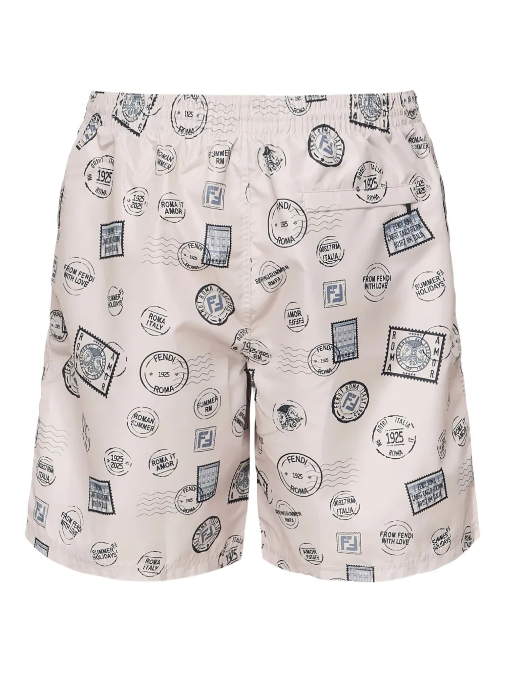 FENDI postage-stamp print swim shorts Wit