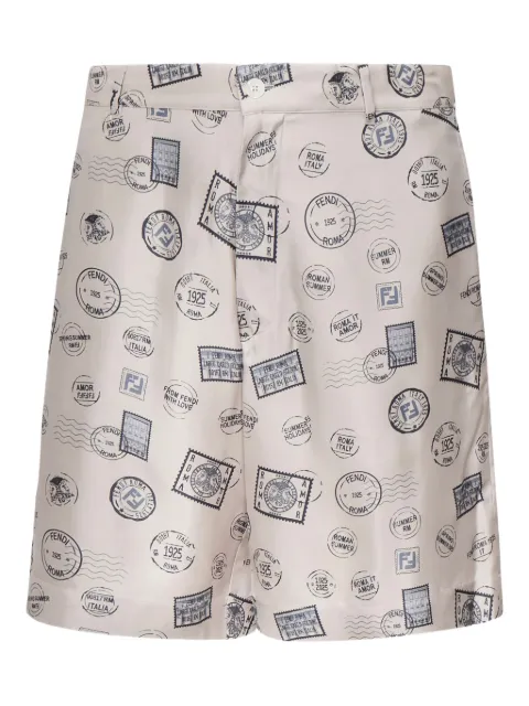 FENDI printed silk shorts 